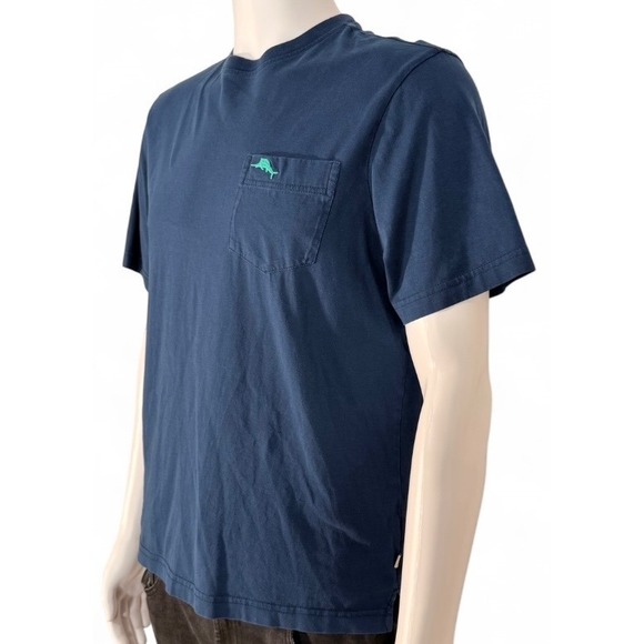 Tommy Bahama Mens Supima Cotton Pocket T-Shirt Navy Blue Marlin Logo Small - Picture 3 of 5